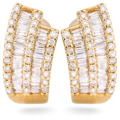 135297 - Par de Brinco em Ouro Amarelo 18 k com Diamantes
