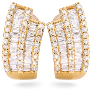 135297 - Par de Brinco em Ouro Amarelo 18 k com Diamantes