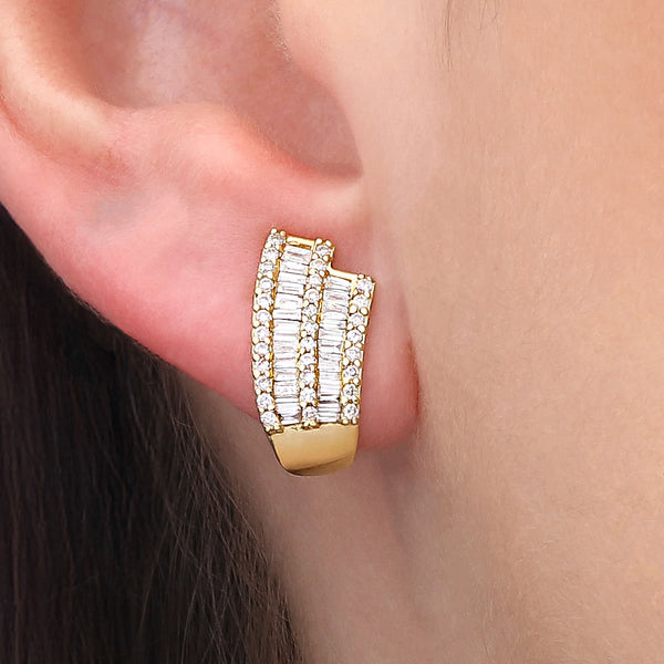 135297 - Par de Brinco em Ouro Amarelo 18 k com Diamantes