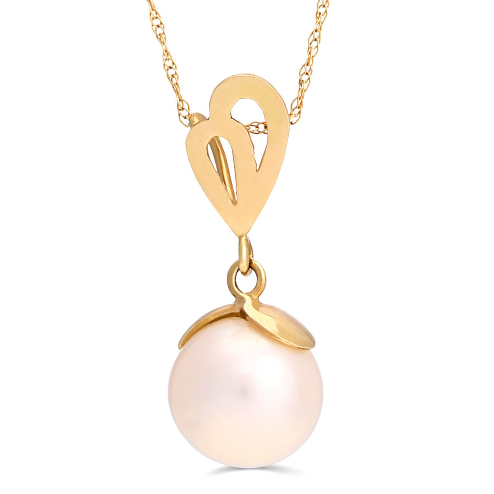 Pingente em Ouro Amarelo 18k com Perola Branca