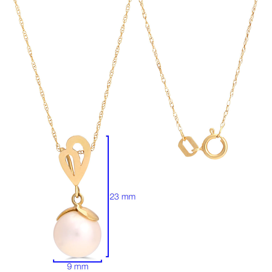 Pingente em Ouro Amarelo 18k com Perola Branca