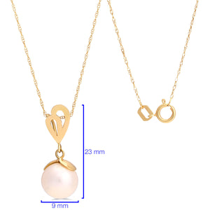 Pingente em Ouro Amarelo 18k com Perola Branca