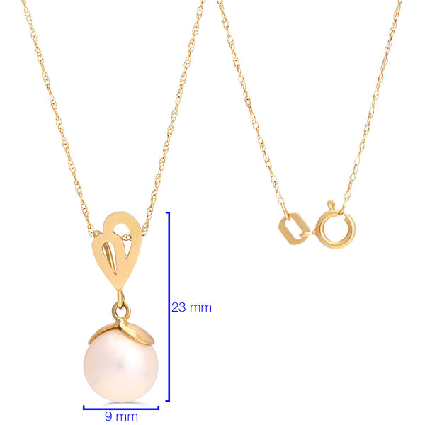 Pingente em Ouro Amarelo 18k com Perola Branca