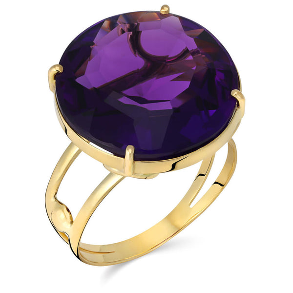 Anel em Ouro Amarelo 18k com Ametista