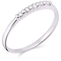 Meia Aliança  em Ouro Branco 18k com Diamantes