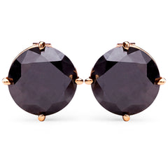 Par de Brinco de Ouro Amarelo com Diamante Negro
