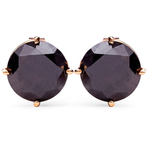 Par de Brinco de Ouro Amarelo com Diamante Negro