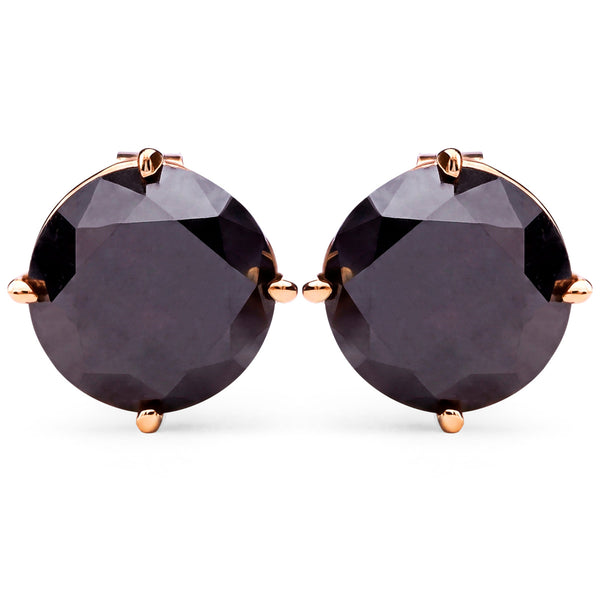 Par de Brinco de Ouro Amarelo com Diamante Negro