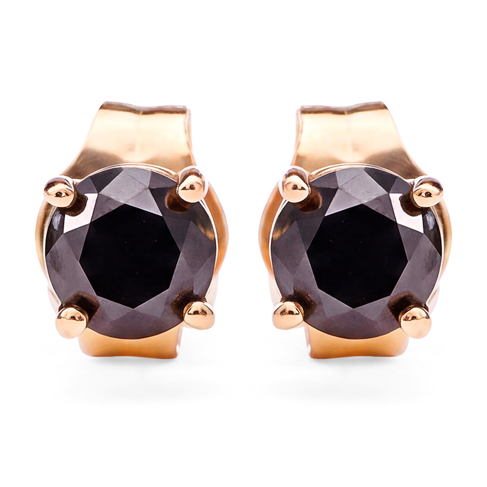Par de brinco em Ouro Amarelo de Diamante negro
