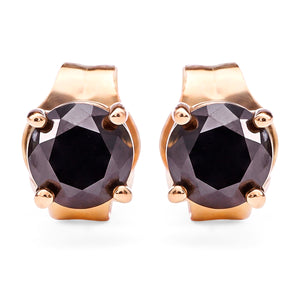 Par de brinco em Ouro Amarelo de Diamante negro