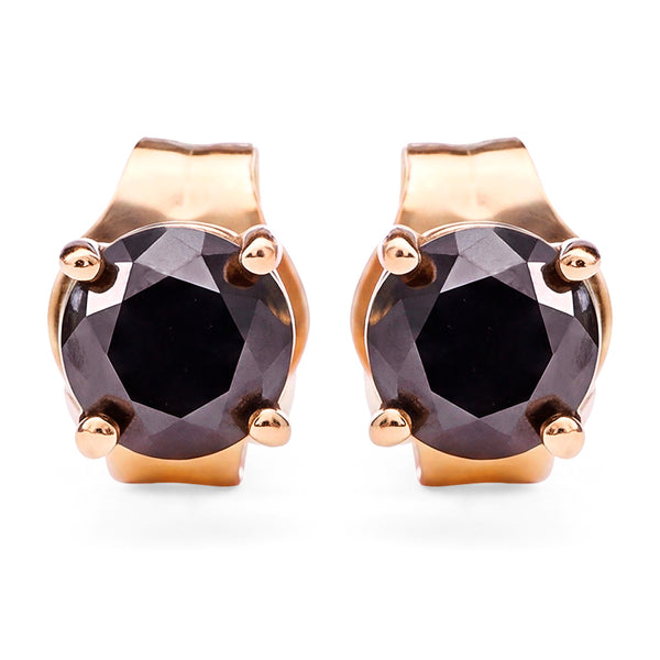 Par de brinco em Ouro Amarelo de Diamante negro