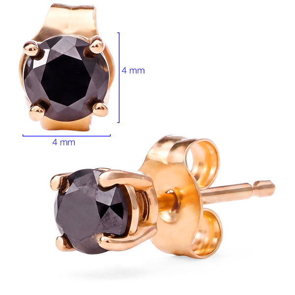 Par de brinco em Ouro Amarelo de Diamante negro