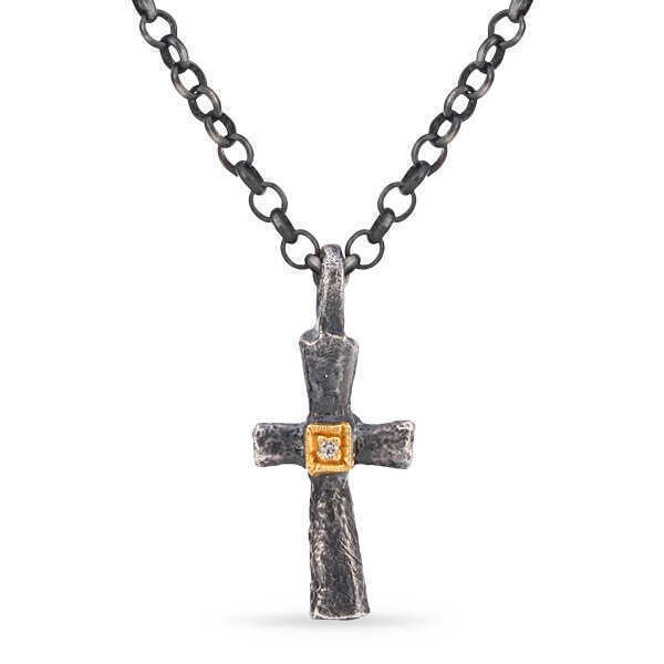 Pingente Linha Kurtulan em Prata 925 e Ouro Amarelo 18 k com Diamantes