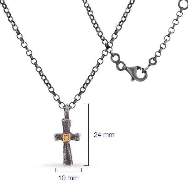 Pingente Linha Kurtulan em Prata 925 e Ouro Amarelo 18 k com Diamantes