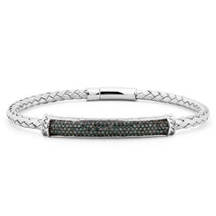 Bracelete em Prata 925 com Diamantes Verdes