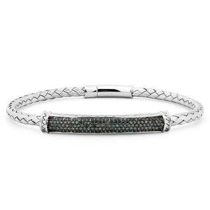 Bracelete em Prata 925 com Diamantes Verdes