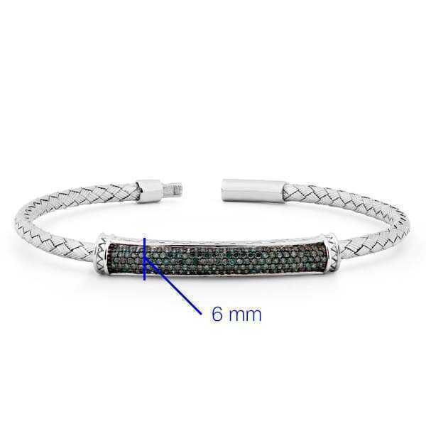 Bracelete em Prata 925 com Diamantes Verdes