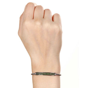 Bracelete em Prata 925 com Diamantes Verdes