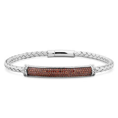 Bracelete em Prata 925 com Diamantes Vermelhos