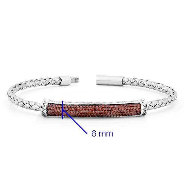 Bracelete em Prata 925 com Diamantes Vermelhos