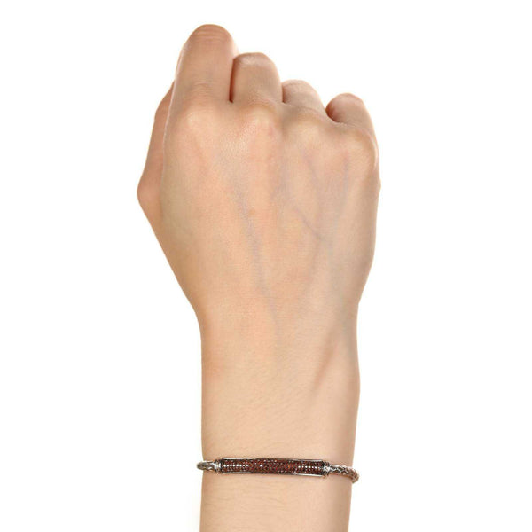 Bracelete em Prata 925 com Diamantes Vermelhos