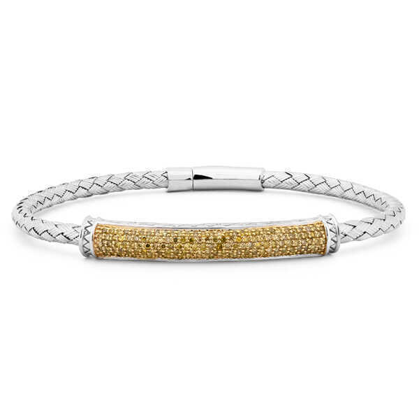 Bracelete em Prata 925 com Diamantes Amarelos
