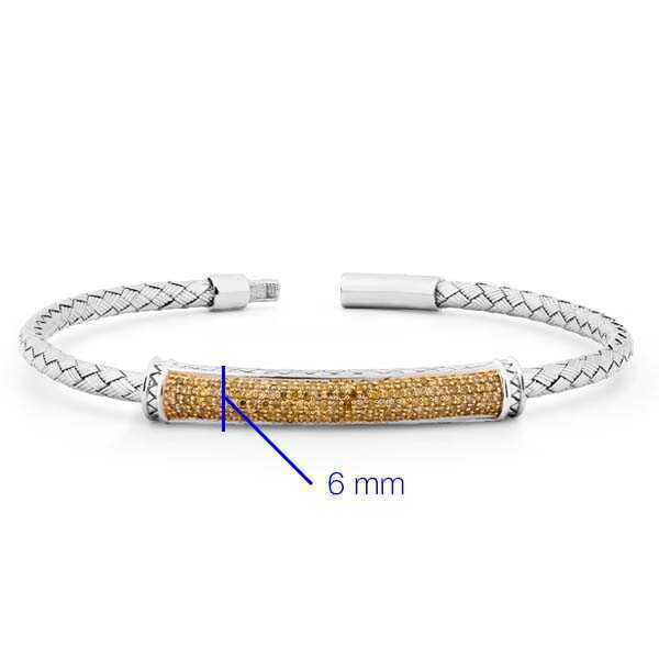 Bracelete em Prata 925 com Diamantes Amarelos
