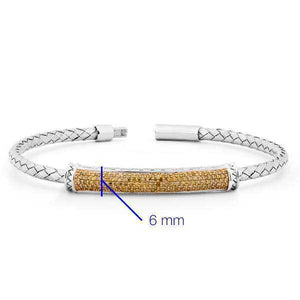 Bracelete em Prata 925 com Diamantes Amarelos