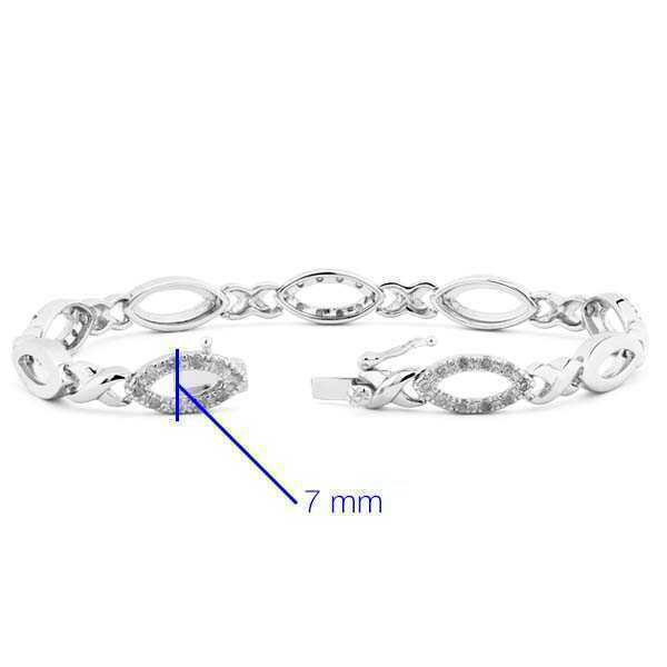 Pulseira em Prata 925 com Diamantes Brancos