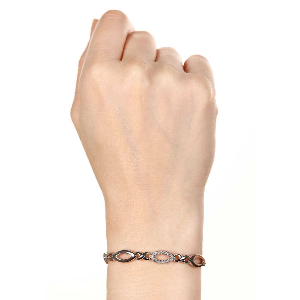 Pulseira em Prata 925 com Diamantes Brancos