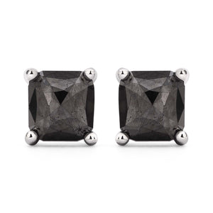 Par de Brinco em Prata 925 com Diamantes Negros