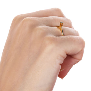 Anel em Ouro Amarelo 18k com Diamante
