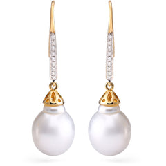 Par De Brinco em Ouro Amarelo com Diamantes