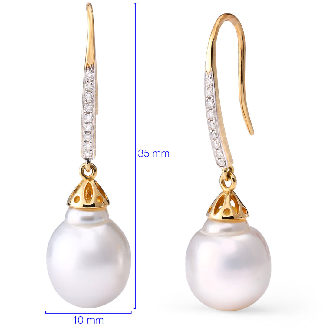Par De Brinco em Ouro Amarelo com Diamantes