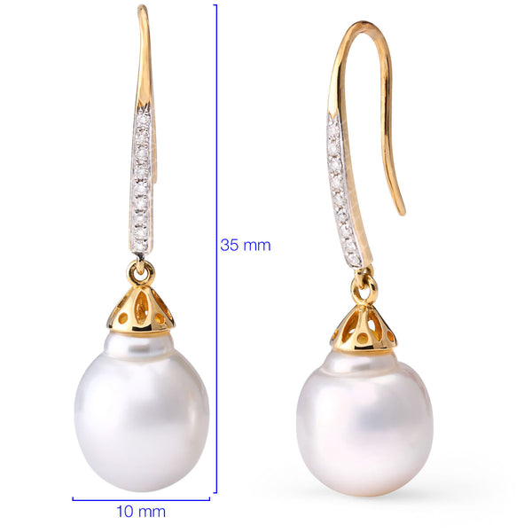 Par De Brinco em Ouro Amarelo com Diamantes