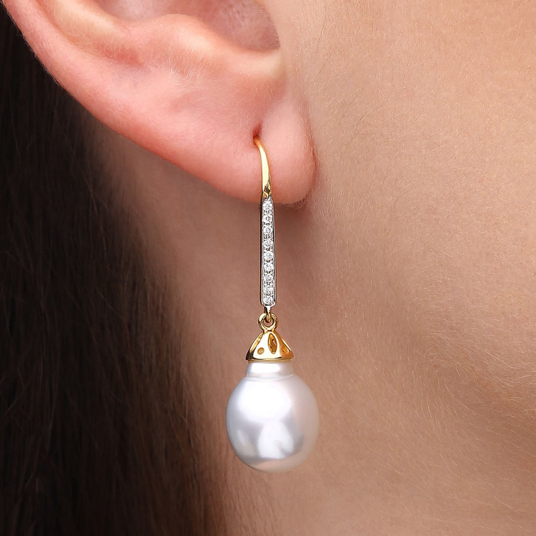 Par De Brinco em Ouro Amarelo com Diamantes