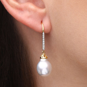 Par De Brinco em Ouro Amarelo com Diamantes