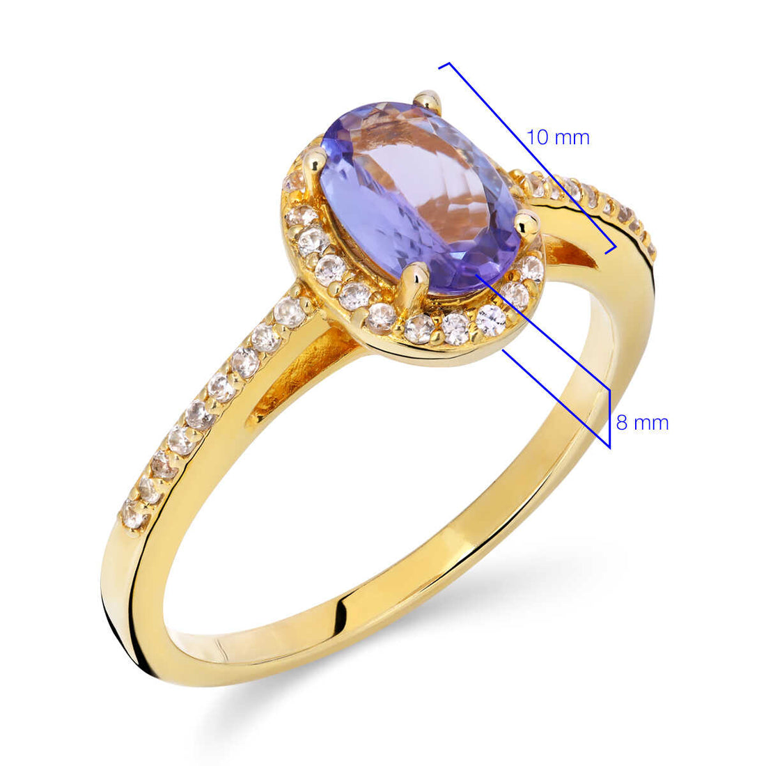 Anel em Prata 925 com Tanzanita e Zirconias