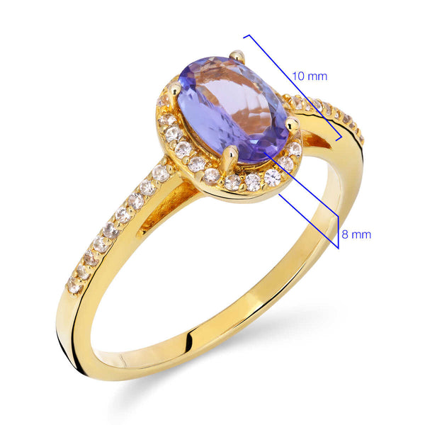 Anel em Prata 925 com Tanzanita e Zirconias