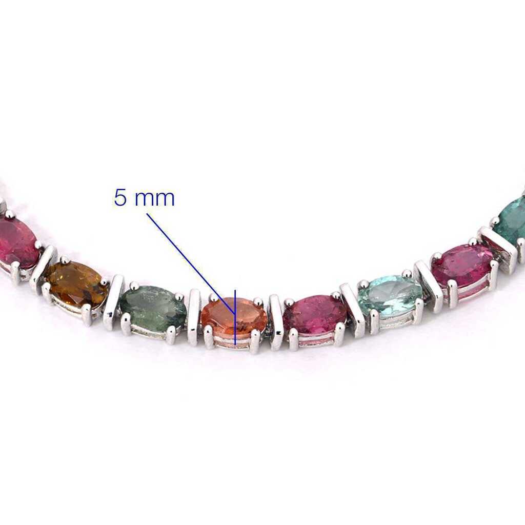 Pulseira em Prata 925 com Turmalinas Coloridas