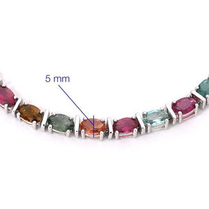 Pulseira em Prata 925 com Turmalinas Coloridas