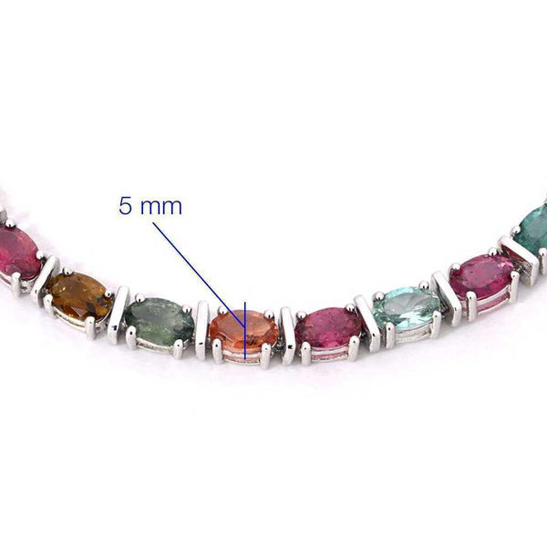 Pulseira em Prata 925 com Turmalinas Coloridas