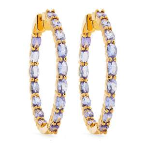 Argola em Prata 925 com Tanzanitas