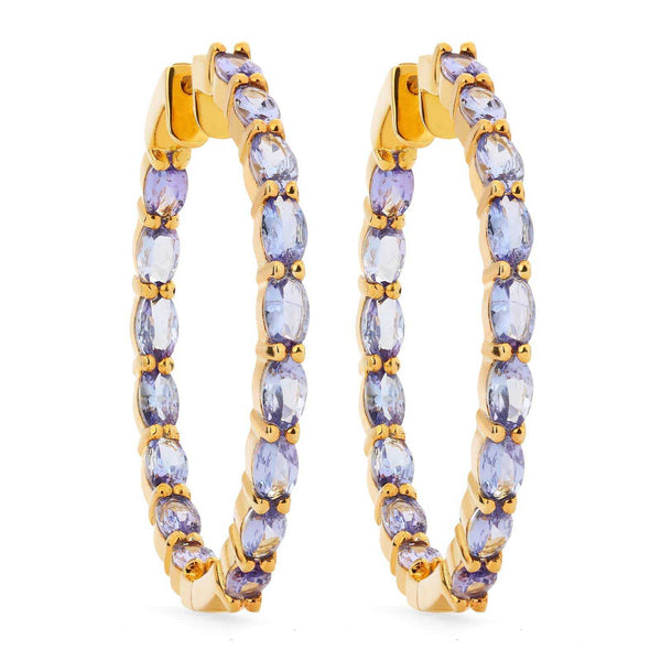 Argola em Prata 925 com Tanzanitas