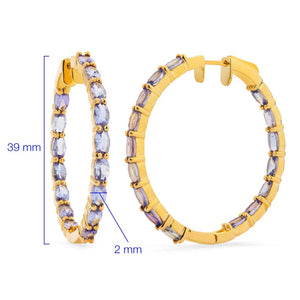 Argola em Prata 925 com Tanzanitas