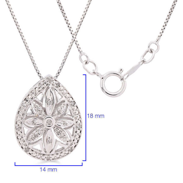 Pingente em Prata 925 com Diamantes