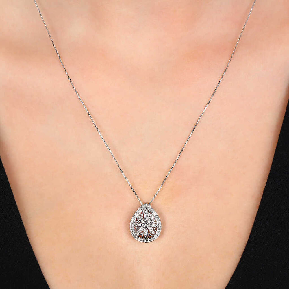 Pingente em Prata 925 com Diamantes