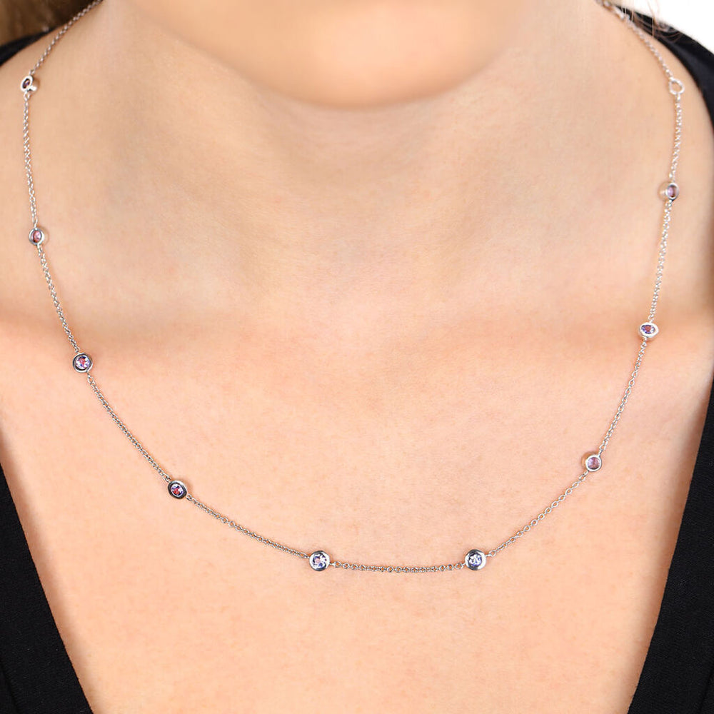 Colar em Prata 925 com Tanzanitas