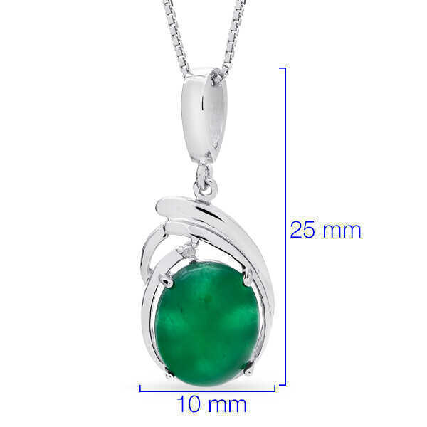 Conjunto em Prata 925 com Jade e Diamantes