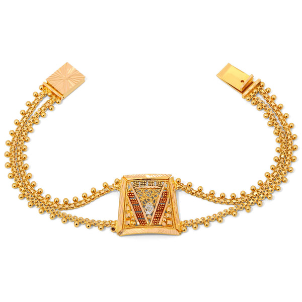 142333-Pulseira Linha Alshahba em Ouro Amarelo 21k Com Mina